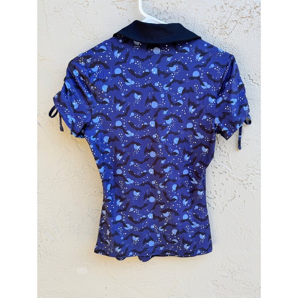New Unique Vintage Womens Dark Academia Bats Gothic Short Sleeve Top - Picture 10 of 10